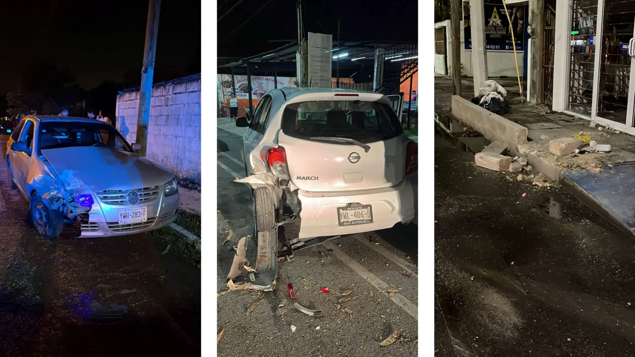 En su huida, el guiador golpeó un Nissan March Foto: Redes sociales