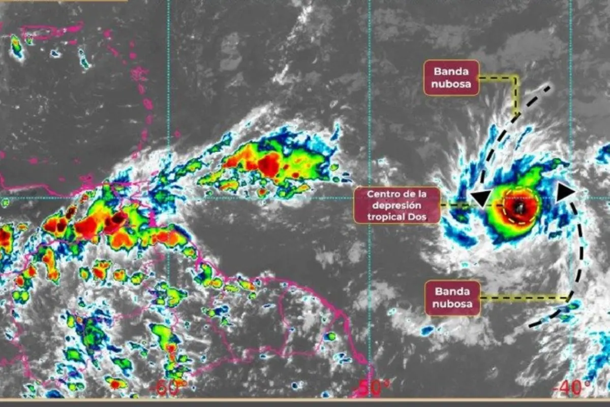 Depresión tropical dos: Foto: X (twitter) @conagua_clima