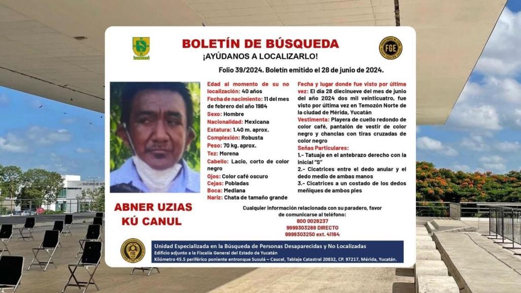 Emiten boletín de búsqueda para localizar a Abner Uzias Kú Canul