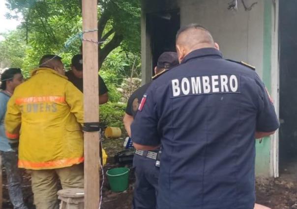 Fuego consume una casa en Maxcanú, killer encendido provoca el incendio