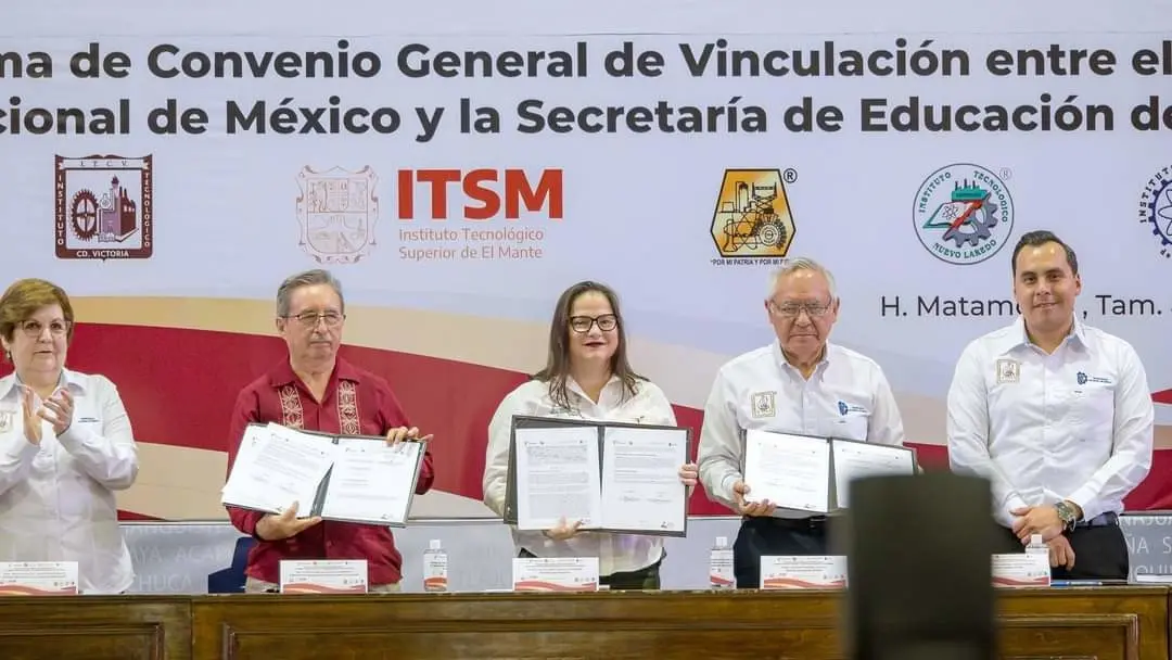 Firma convenio SET y Tecnológico Nacional de México. Foto: redes sociales