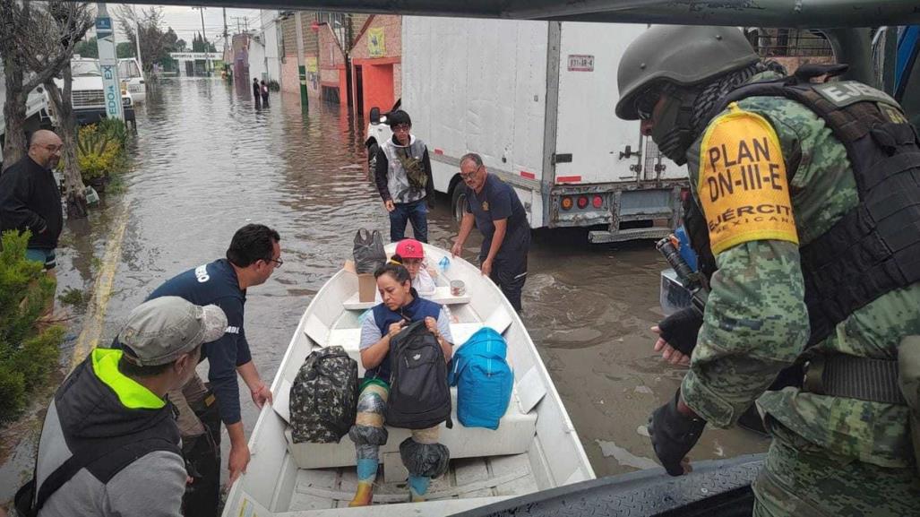 Sedena coordina esfuerzos para asistir a población afectada por lluvias