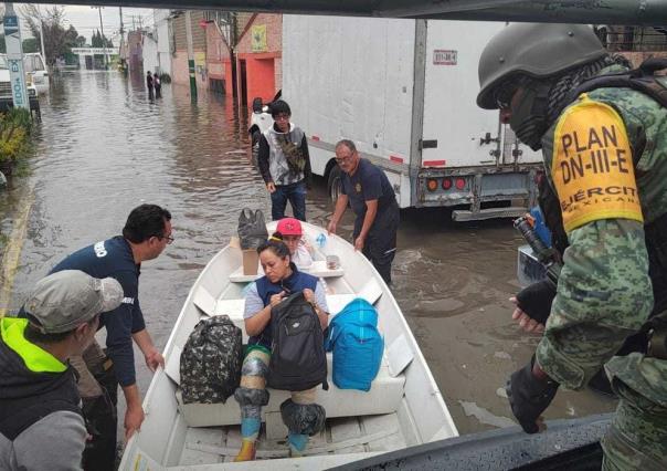 Sedena coordina esfuerzos para asistir a población afectada por lluvias