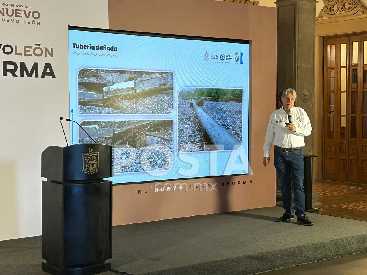 Juan Ignacio Barragán, directo de Agua y Drenaje de Monterrey; durante el Nuevo León Informa. Foto: POSTA