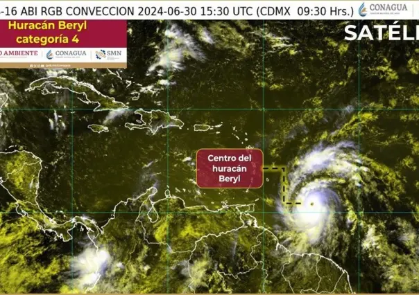 Huracán Beryl: alcanza categoría 4, pero sin riesgo para México