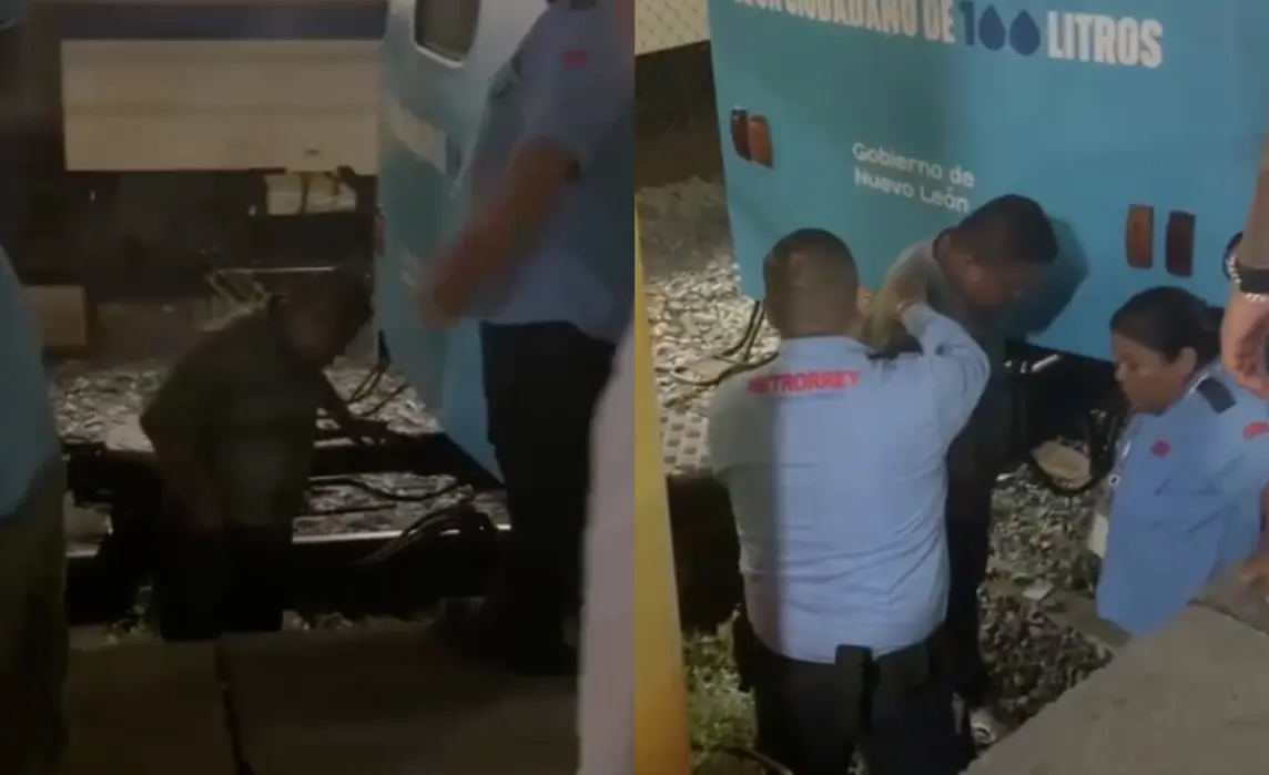 Hombre cae a las vías del metro. Foto: Captura video de Redes Sociales