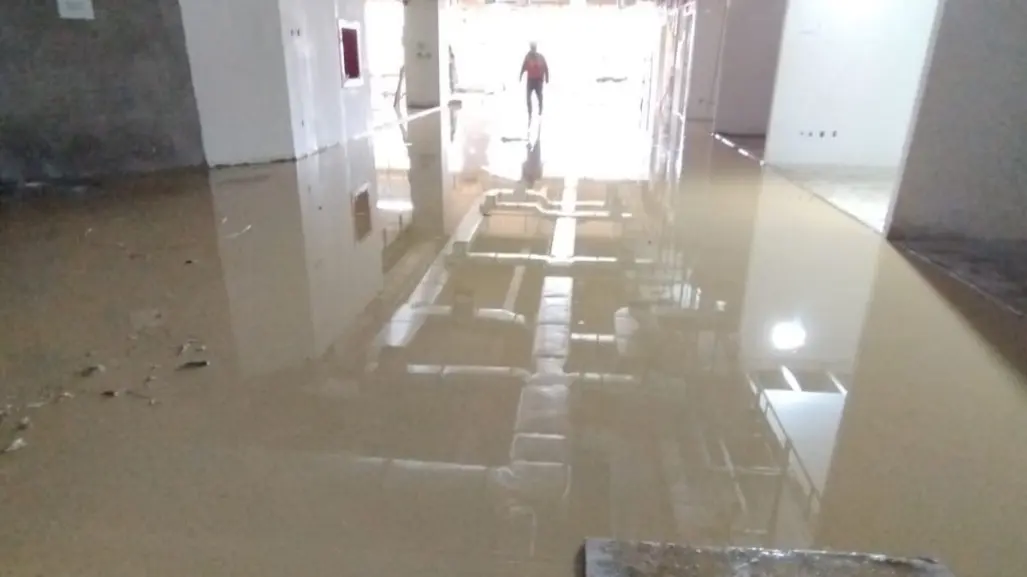 Inundada obra del nuevo hospital ISSSTE en Tampico