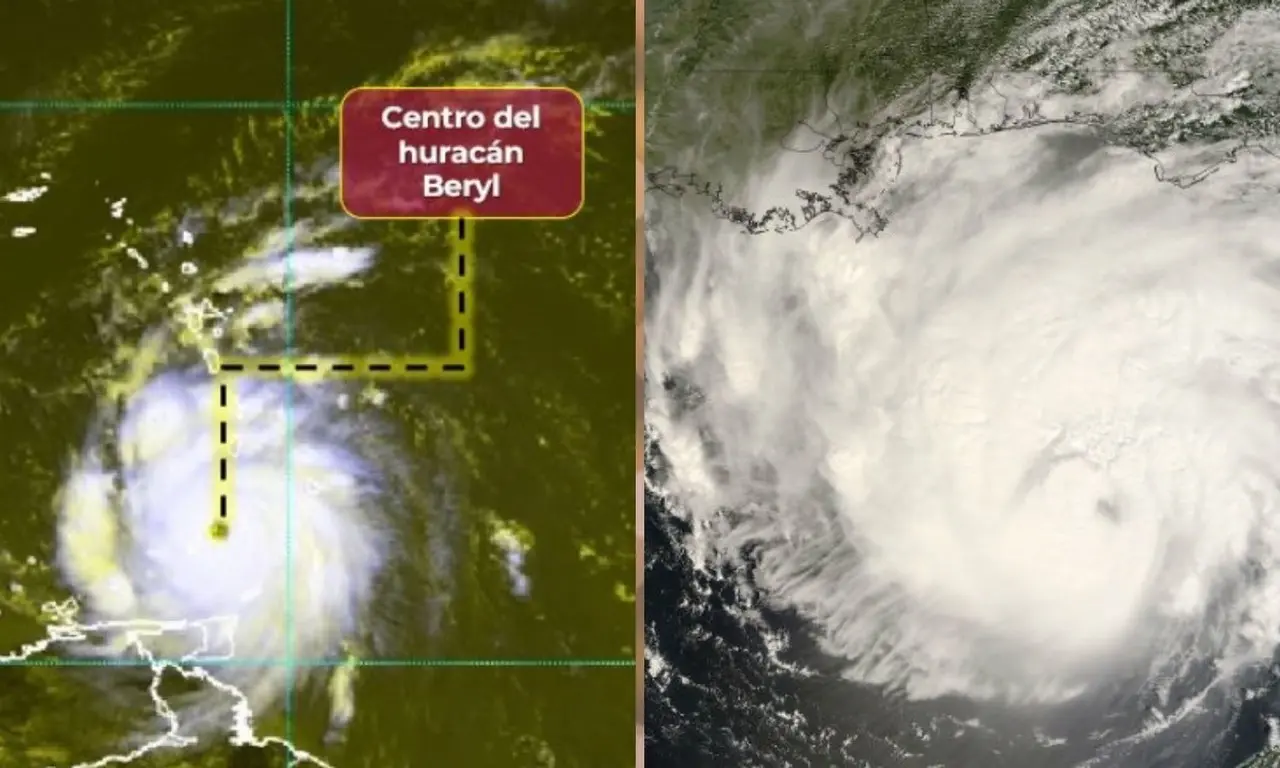 Comparación entre Huracanes Beryl y Gilberto. Foto: Conagua y Gobierno de México / POSTA México