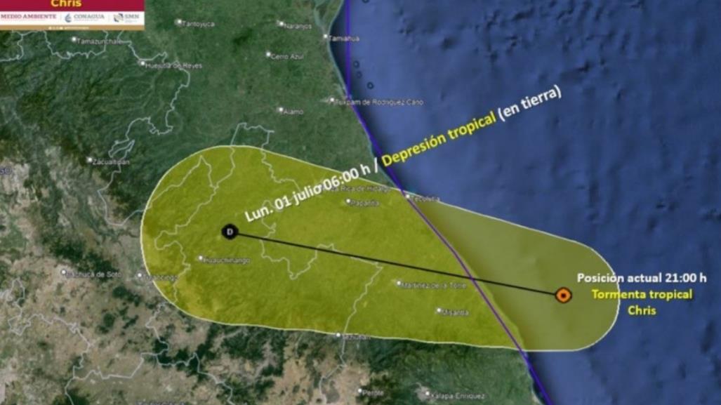 Tormenta tropical Chris toca tierra en Veracruz