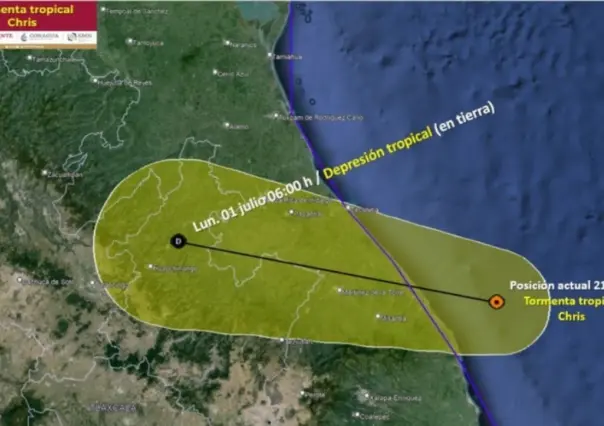 Tormenta tropical Chris toca tierra en Veracruz