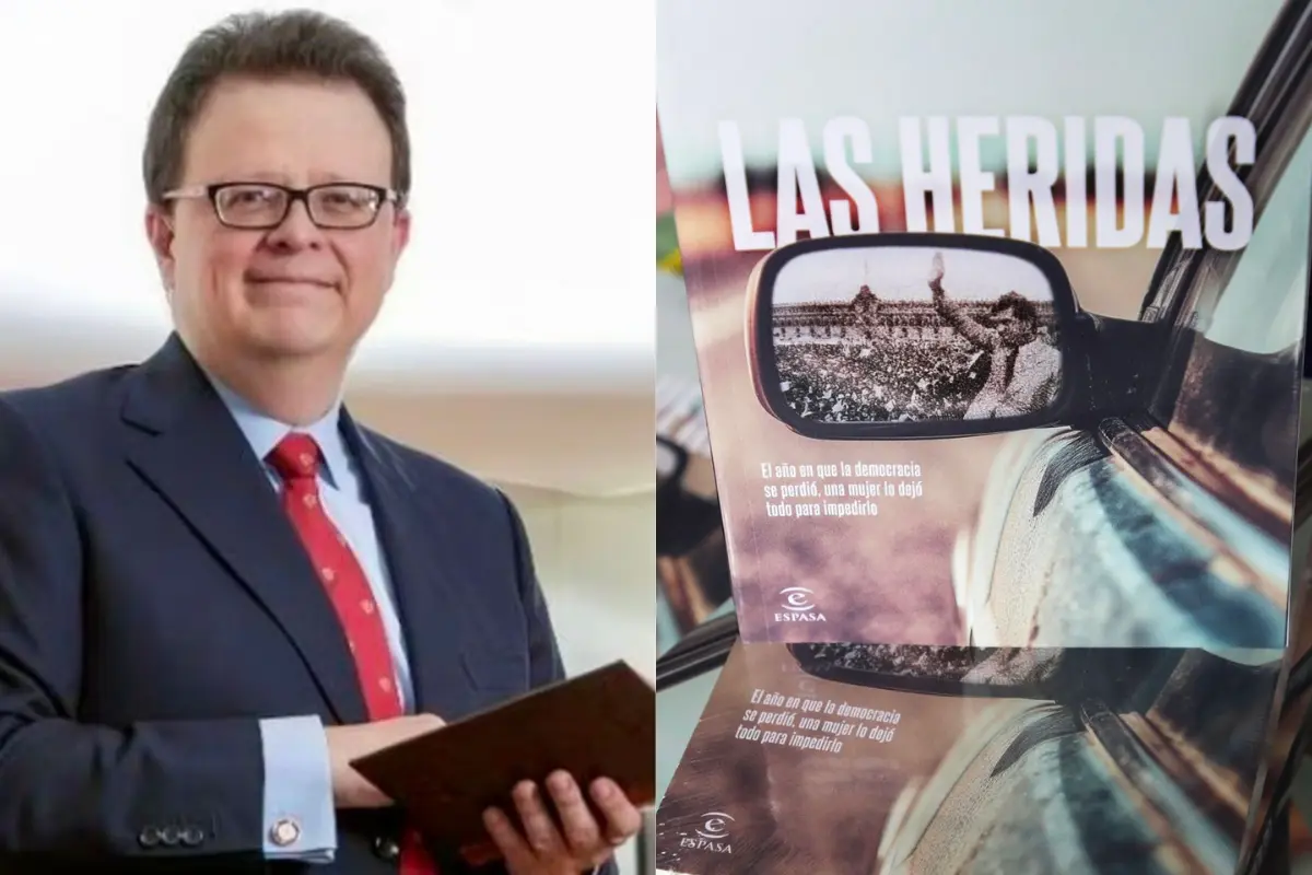 Felipe de la Mata Pizaña y su libro Las Heridas.    Foto: @fdelamatap