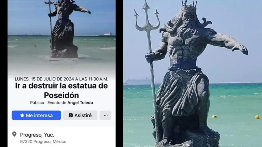 Yucatecos organizan evento en Facebook para destruir la estatua de Poseidón