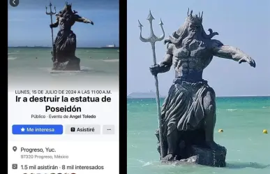 Yucatecos organizan evento en Facebook para destruir la estatua de Poseidón