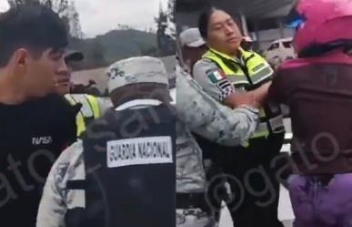 #VIDEO: Bikers agreden a la Guardia Nacional en la caseta de Tlalpan