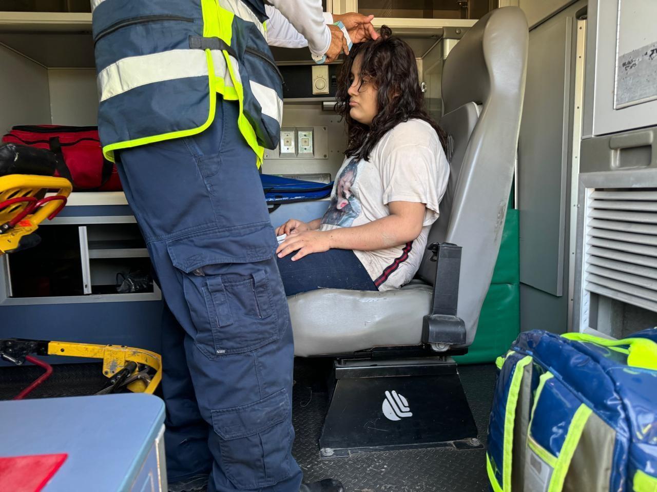 Guardia Estatal rescató a 2 hermanas que fueron arrastradas por la corriente del Río San Marcos cuando intentaron cruzarlo. Foto: SSPT