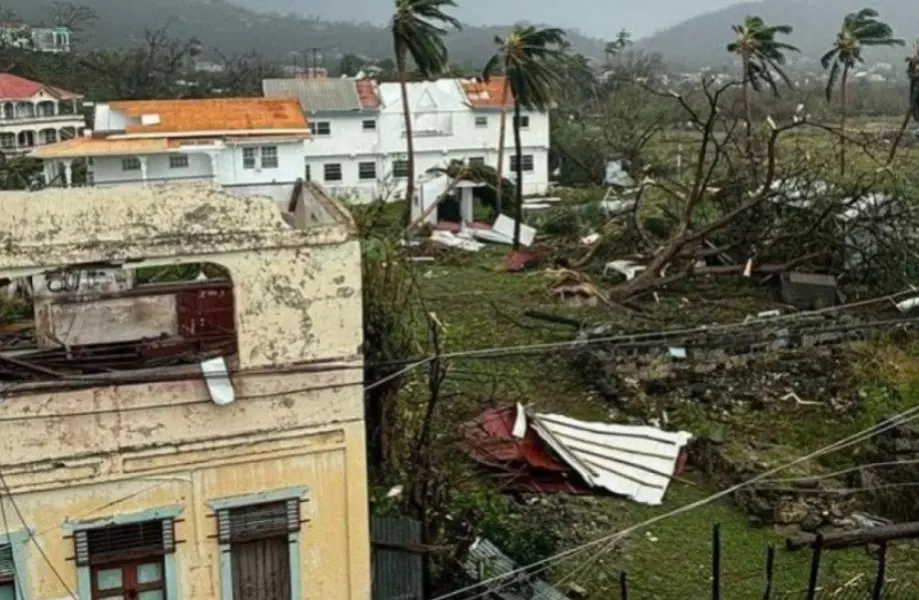 Los destrozos que dejó el huracán Beryl en la isla caribeña. Foto: El Tiempo.