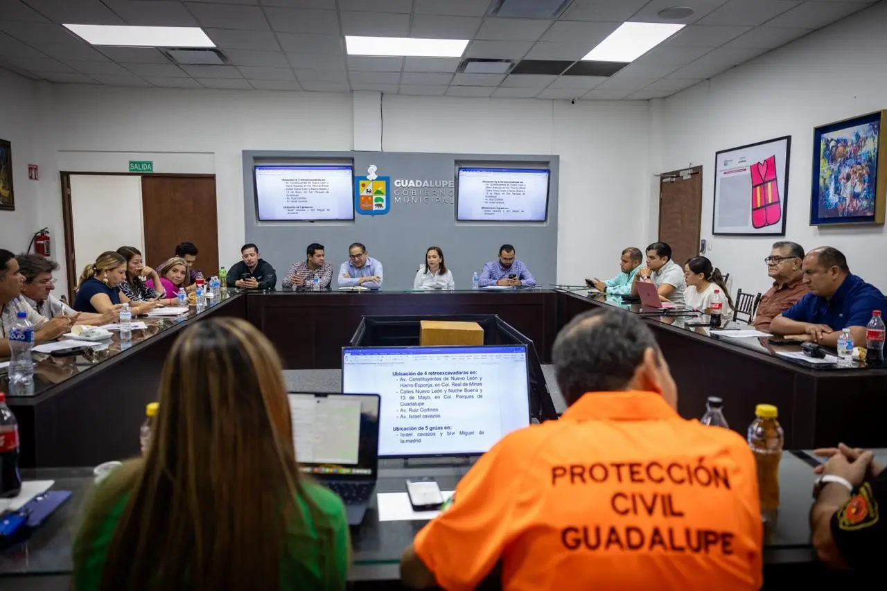 Comité de Hidrometeorológico en el municipio de Guadalupe. Foto: Gobierno de Guadalupe