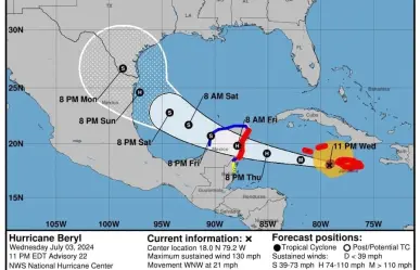 Huracán Beryl: Protección Civil Nuevo León monitorea su trayectoria