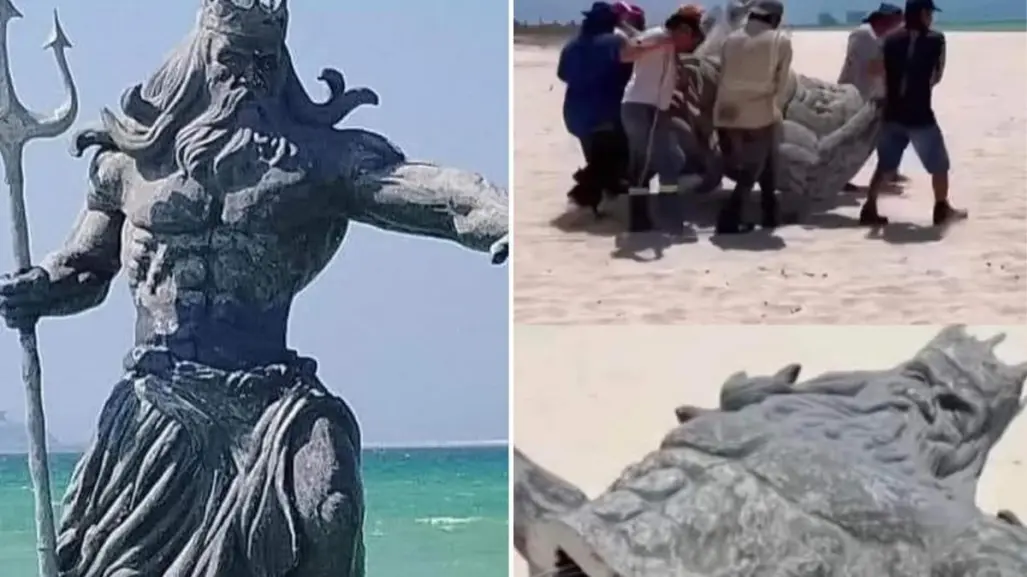 ¿Yucatecos lograron derribar la estatua de Poseidón?, esto es lo que sabemos