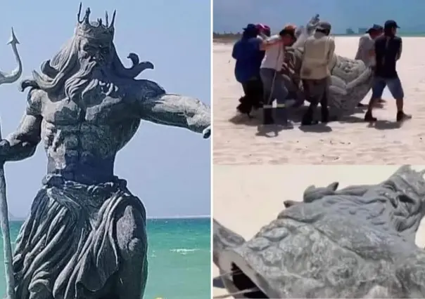 ¿Yucatecos lograron derribar la estatua de Poseidón?, esto es lo que sabemos