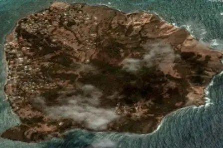 La isla de Petite Martinique antes del paso del huracán Beryl. Foto: X @XHNS