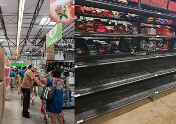 Yucatecos realizan compras de pánico ante la alerta por Huracán Beryl
