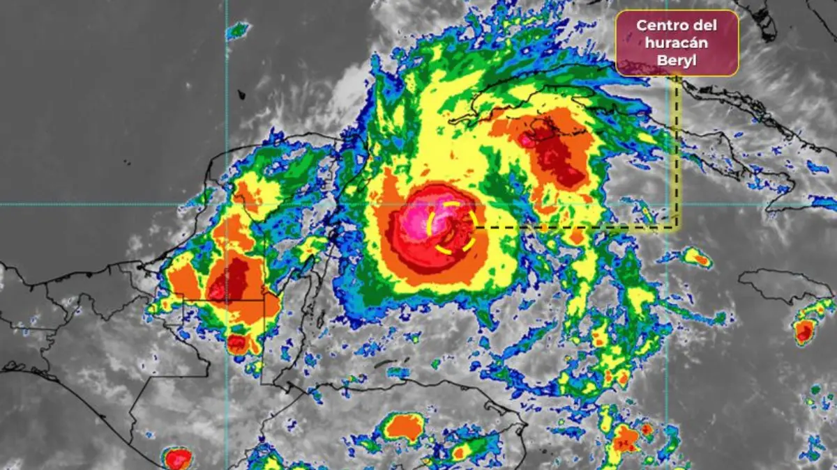 Beryl tocaría tierra en Quintana Roo la madrugada de este viernes Foto: Conagua