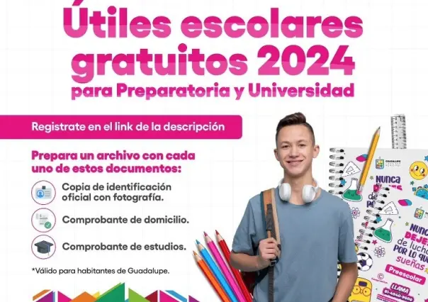 Inscripciones abiertas para recibir útiles escolares en Guadalupe