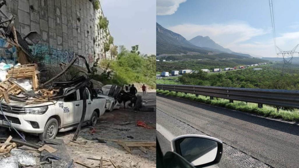 Abierta, circulación en carretera Saltillo-Monterrey tras accidente de tráiler