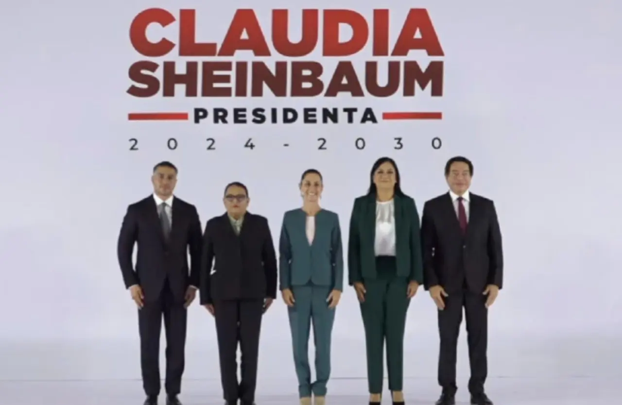 Claudia Sheinbaum y los miembros de su gabinete en áreas como Seguridad, Educación, Bienestar y Gobernación. Foto: El Economista.