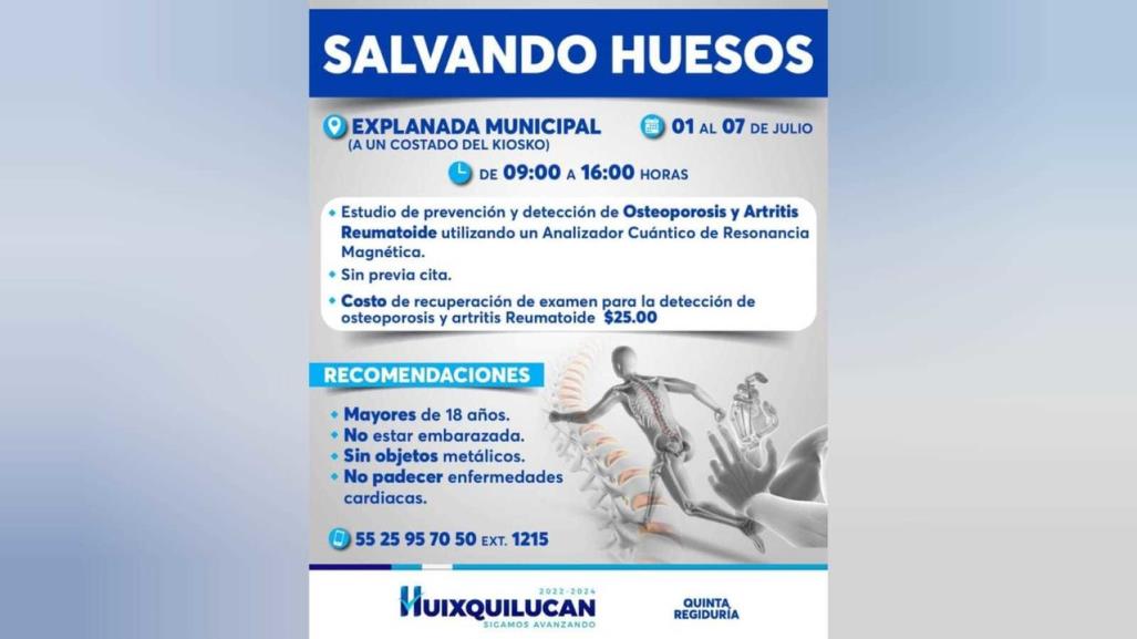 Huixquilucan promueve prevención de enfermedades óseas con resonancia electromagnética