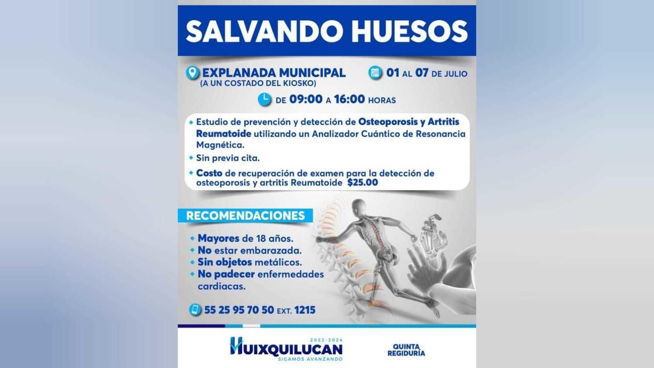 Huixquilucan se une a la campaña Salvando Huesos para prevenir enfermedades óseas. Foto: RRSS