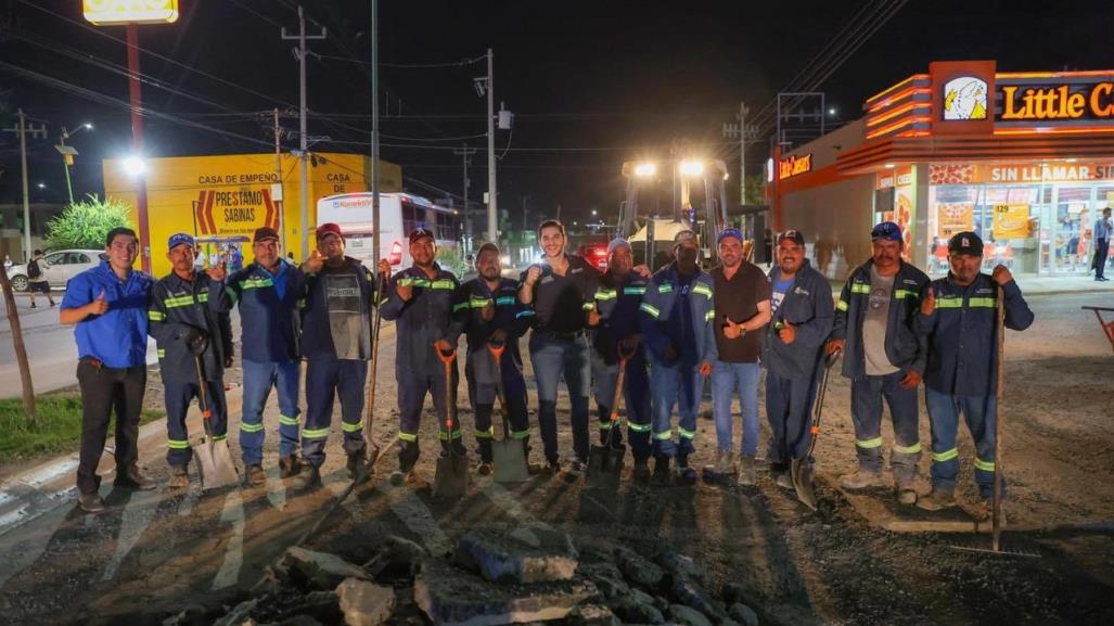 Alcalde de Pesquería inicia trabajos para solucionar baches