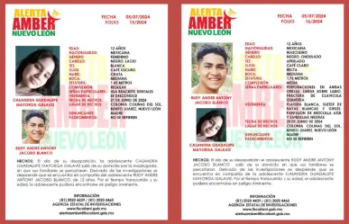 Activan Alerta Amber para localizar a Casandra Guadalupe y Rudy André; Juárez NL