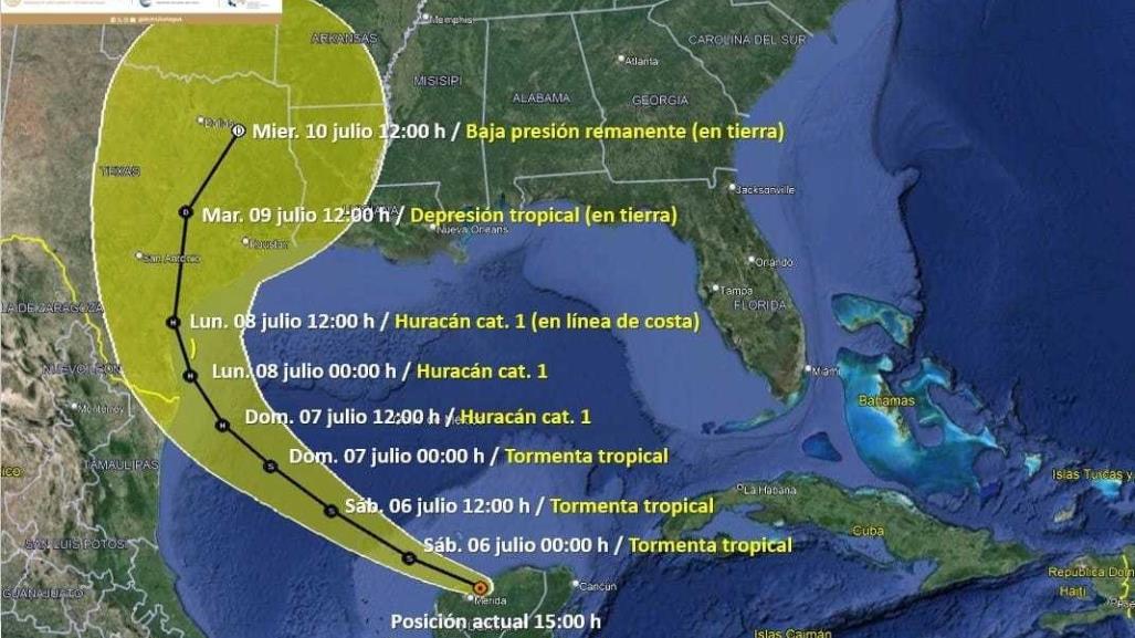 Huracán Beryl se debilita a tormenta tropical en Yucatán