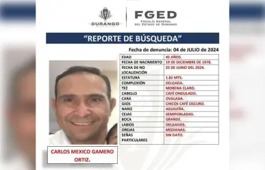 Reportan desaparecido a ex Director de Protección Civil de Durango