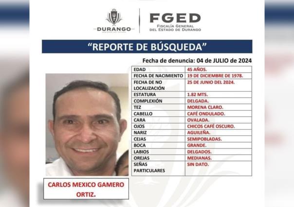 Reportan desaparecido a ex Director de Protección Civil de Durango