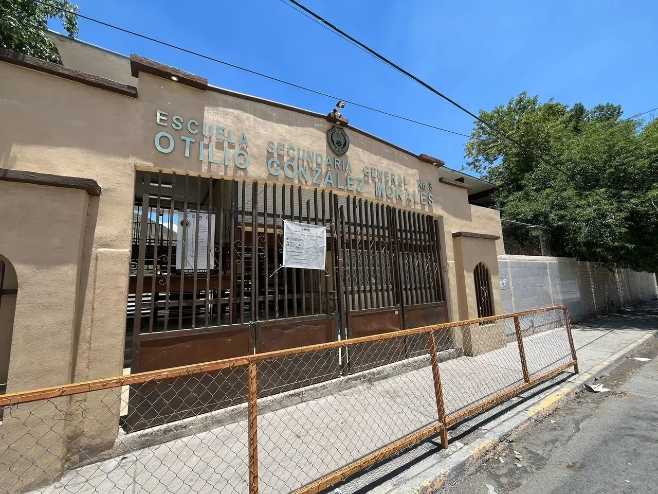 Imagen de la Escuela Secundaria General No. 5 Otilio González. (Fotografía: Marco Juárez)