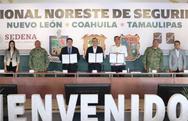 Firma Américo convenio de seguridad con gobernadores de Coahuila y Nuevo León