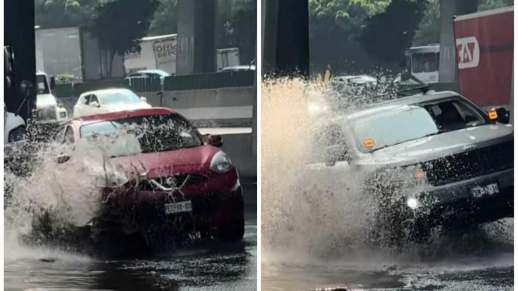 Mega bache sorprende a automovilistas (VIDEO)