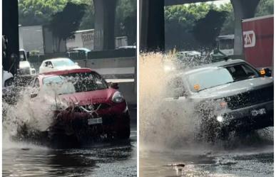 Mega bache sorprende a automovilistas (VIDEO)