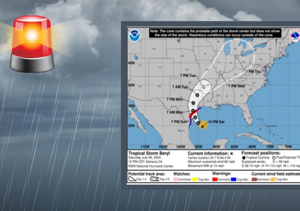 Tormenta tropical Beryl se fortalecerá como huracán; costa de Texas