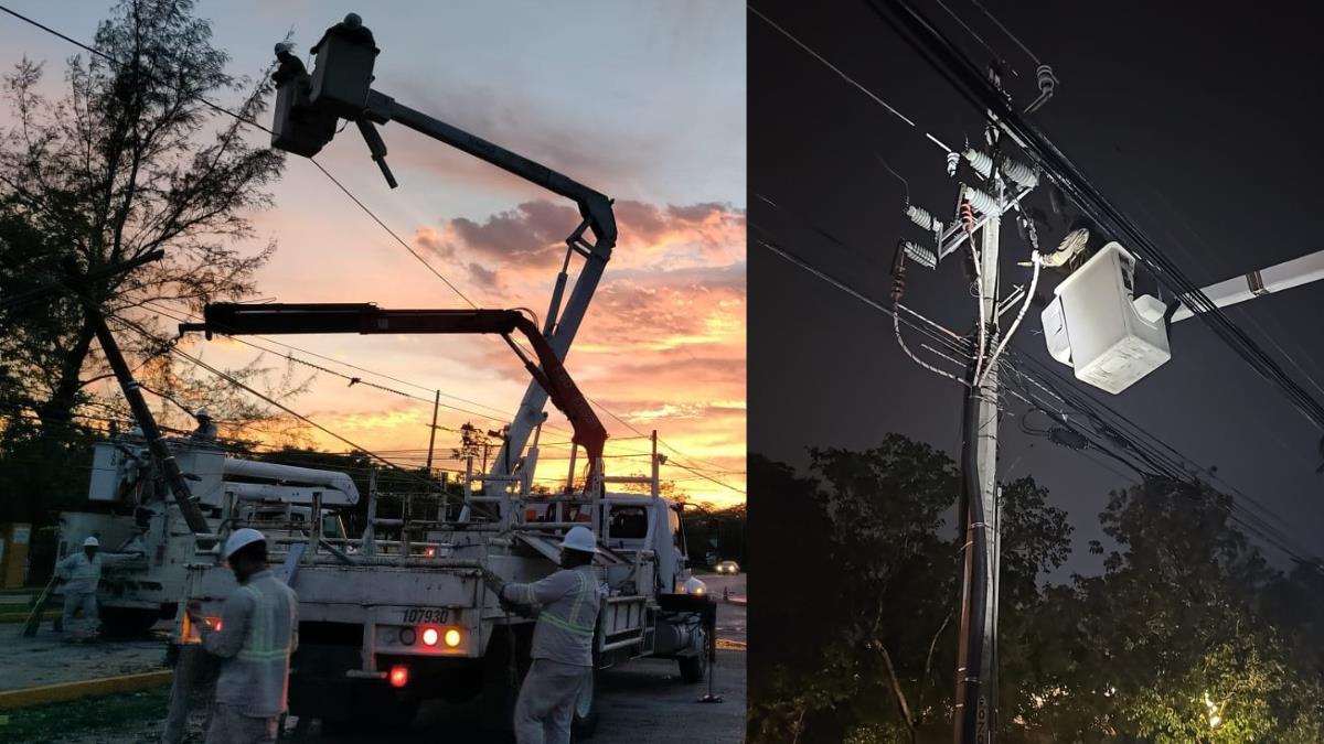 La CFE desplegó más de 2 mil trabajadores electricidades para realizar estas labores Foto: Cortesía