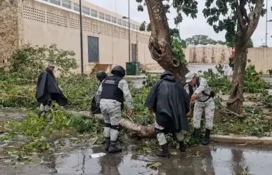 Guardia Nacional mantiene activo el Plan GN-A tras el paso de Beryl por Yucatán