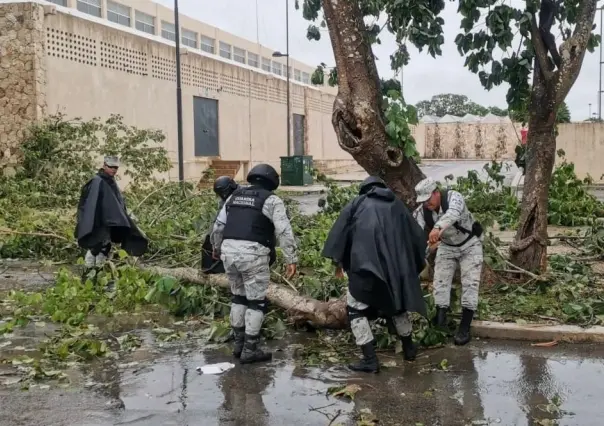 Guardia Nacional mantiene activo el Plan GN-A tras el paso de Beryl por Yucatán