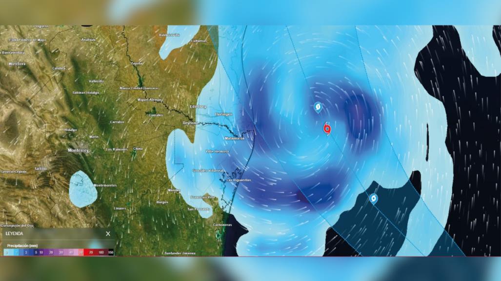 Generará Beryl lluvia de moderada a fuerte en la región norte de Tamaulipas