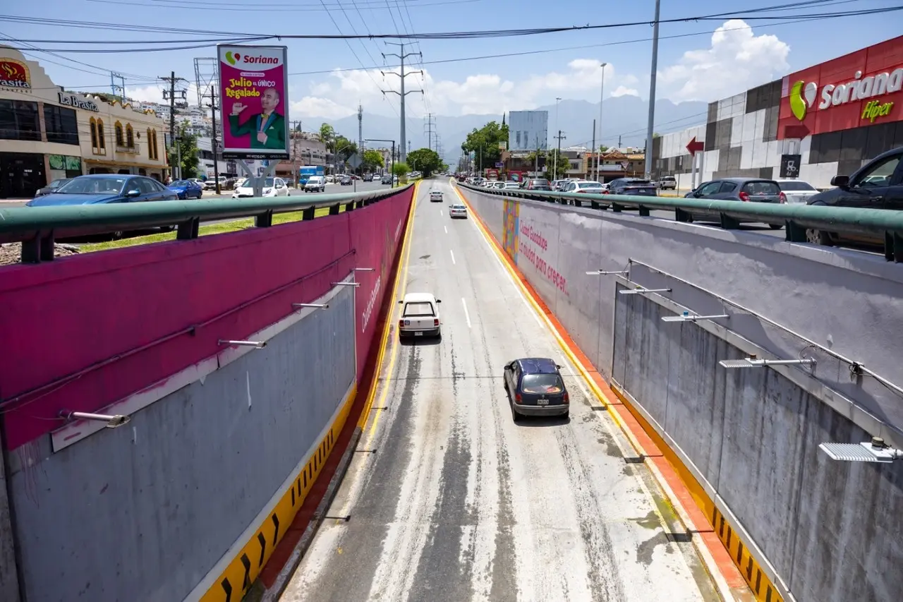 Reabren la circulación del paso deprimido en Eloy Cavazos. Foto: Gobierno de Guadalupe