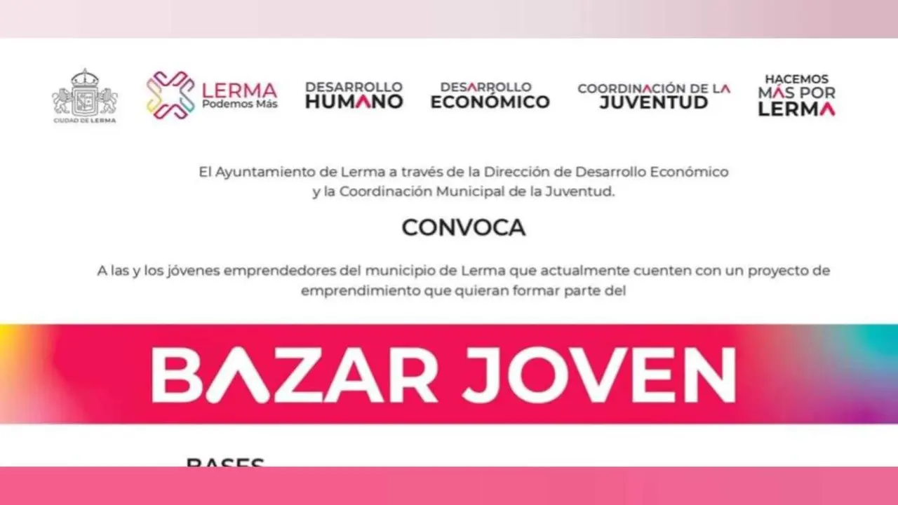 Oportunidad para emprendedores jóvenes en Lerma: Bazar Joven. Foto: RRSS