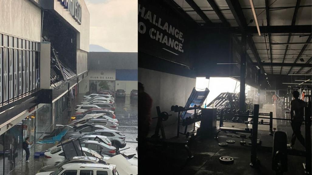 Lluvia y viento tumban ventanal de gimnasio en Zapopan; reportan inundaciones