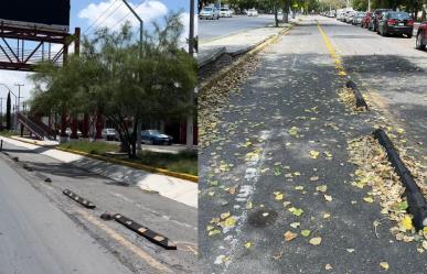 Descuido en ciclovía del periférico LEA de Saltillo: un reto para ciclistas